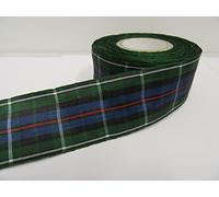 1 Full Roll Reel of 38mm x 25 metres Tartan Ribbon Blue & Green Double Sided Mackenzie 38 mm 3.8cm