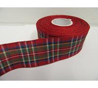 1 Full Roll Reel of 38mm x 25 metres Tartan Ribbon Red Classic Royal Stewart Double Sided 38 mm 3.8cm