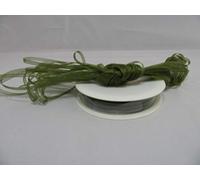 1 Full Roll Reel of 3mm Sheer Organza Ribbon x 50 metres Olive Dark Green Double Sided 3 mm