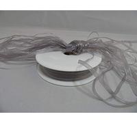 1 Full Roll Reel of 3mm Sheer Organza Ribbon x 50 metres Silver Double Sided 3 mm 1/8"