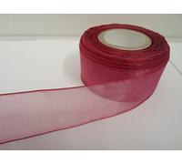 1 Full Roll Reel of 40mm x 25 metres Dusky Pink Sheer Organza Ribbon Double Sided 40 mm 4cm