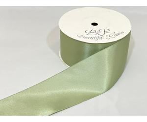 1 Full Roll Reel of 50mm Satin Ribbon 25 metres Moss Dusky Sage Green Double Sided 50 mm 5cm 2" 2 Inch