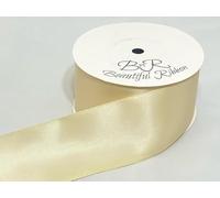 1 Full Roll Reel of 50mm Satin Ribbon Buttermilk Cream 25 metres Double Sided 50 mm 5cm 2" 2 Inch