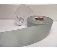 1 Full Roll Reel of 50mm x 20 metres Grosgrain Ribbon Light Silver Grey Double Sided Ribbed 50 mm 5cm 2" 2 Inch