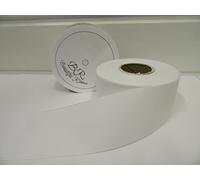 1 Full Roll Reel of 50mm x 20 metres Grosgrain Ribbon White Double Sided Ribbed 50 mm 5cm 2" 2 Inch