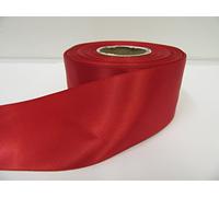 1 Full Roll Reel of 50mm x 25 metres Satin Ribbon Ruby Dark Red Double Sided 50 mm 5cm 2" 2 Inch