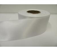 1 Full Roll Reel of 50mm x 25 metres Satin Ribbon White Double Sided 50 mm 5cm 2" 2 Inch