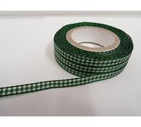 1 Full Roll Reel of 5mm Gingham Ribbon x 25 metres Forest Dark Green Double Sided Check 5 mm