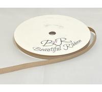 1 Full Roll Reel of 6mm x 20 metres Grosgrain Ribbed Ribbon Light Gold Double Sided 6 mm 1/4"