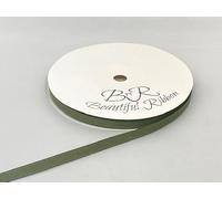 1 Full Roll Reel of 6mm x 20 metres Grosgrain Ribbed Ribbon Olive Dark Green Double Sided 6 mm 1/4"