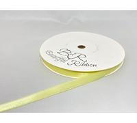 1 Full Roll Reel of 7mm Satin Ribbon x 25 metres Lemon Light Yellow Double Sided 7 mm 1/4"
