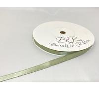 1 Full Roll Reel of 7mm Satin Ribbon x 25 metres Moss Dusky Sage Green Double Sided 7 mm 1/4"