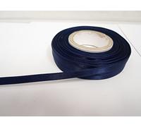 1 Full Roll Reel of 7mm Satin Ribbon x 25 metres Navy Dark Blue Double Sided 7 mm