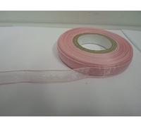 1 Full Roll Reel of 9mm x 25 metres Light Baby Pink Sheer Organza Ribbon Double Sided 9 mm