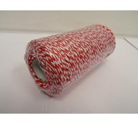 1 Full Roll Reel x 100 metres 2mm Bakers Twine Cord Rope String Thread White and Red Stripe Butchers 2 mm