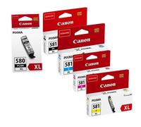 1 Full set Canon PGI-580XL Black + 1 Full Canon CLI-581XL / Original High Capacity Ink Cartridges