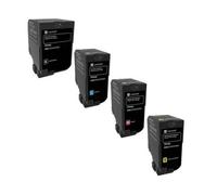 1 Full Set Lexmark 74C20K0 Black and 1 x Colour Set 74C20C0/M0/Y0 Original Low Capacity Return Program Toner Cartridges