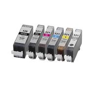 1 Full set of Canon Replacement Ink Cartridges (PGI-520BK-CLI-521BK/C/M/Y/GY)