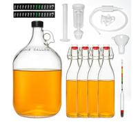 1 Gallon Mead Making Kit for Beginners, Honey Wine Brewing Kit with Glass Fermenter, Airlock System, Hydrometer, Siphon Tubing and 4×34oz Storage Bottles, Complete Home Fermentation Set