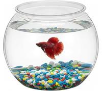 1 Gallon Plastic Fish Bowl, Shatterproof Clear Round Goldfish Betta Tank, Small Bubble Bowl Vase for Centerpiece, Candy Jar, Carnival Game & Party Drink Container