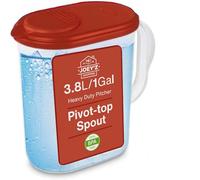 1 Gallon Water Pitcher with Lid & Pivot Top Spout -Slim Design Fits Fridge Door- Tea Pitcher 1 Gallon Plastic Pitcher with Lid 1 Gallon Pitcher with Lid Water Pitchers with Lids Plastic Water Pitcher
