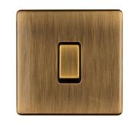 1 Gang 10Amp 2Way Switch Flat Concealed Antique Plate Matching Rocker