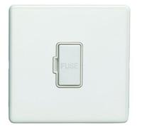 1 Gang 13A Unswitched Fuse Spur SCREWLESS MATT WHITE Rocker Mains Isolation