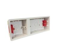 1 Gang +2 Gang 35mm Dry Wall Back Box 1g +2g Plastic Single Dry Lining Plasterboard 35mm Electrical Socket Switch Recessed Multi Wall Pattress Adjustable Lugs - 1 Back Box Pattress