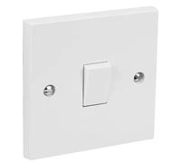 1 Gang 2 Way Electric Wall Light Switch White Rocker Standard Square 10 Amp. (1 Gang - 2 Way - 10A)