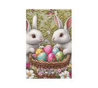1 Gang Blank Wall Plate Decorative Switchplate, Easter Colorful Egg Bunny Light Switch Cover for Bedroom Living Room Decor