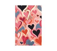 1 Gang Blank Wall Plate Decorative Switchplate, Valentine's Day Fluttering Black Dot Red Heart Light Switch Cover for Bedroom Living Room Decor