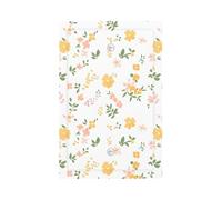 1 Gang Blank Wall Plate Decorative Switchplate, Yellow Floral Fragments Light Switch Cover for Bedroom Living Room Decor