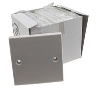 kenable 1 Gang Blanking Plate for Single Gang Back Box White Finish + Screws [10 Pack]