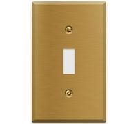 1-Gang Brass Outlet Cover, Satin Brass Toggle Switch Covers, Standard Size 4.5" x 2.76", Toggle Switch Cover and Outlet Plate, Gold Light Switch Covers, Brass Switch Plate Covers, Made In USA