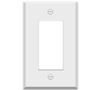 1-Gang Decora Switch Cover, Decorator Light Switch or Receptacle Outlet Wall Plate, White Painted Metal, 1-Gang Standard Size 4.5" x 2.76", Corrosion Resistant, Made of Unbreakable Metal