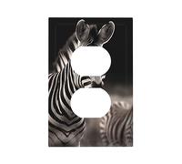 1-Gang Decorator Wall Plate Wild Animals Zebra Light Switch Cover Single Gang Receptacle Outlet Wall Plate Mid Size 5" x 3" Wallplate Unbreakable Polycarbonate Outlet Faceplates Covers