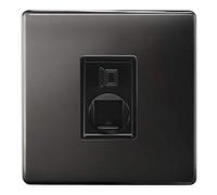 1 Gang Ethernet Port Data Socket CAT 5 Wall Plate Black Nickel Polished N442GME-HE