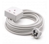 1 Gang Extension Lead 3M White Heavy Duty Extension Socket with UK Plug, 1 Plug Extension Lead, Compact Plug Extender for Home, Office & Kitchen Appliances, Safe for Everyday Use.