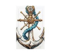 1 Gang Light Switch Cover Blank Cover Wall Plate, Anchor Nautical Theme Unbreakable Thermoplastic Faceplate for Bathroom Bedroom Decor