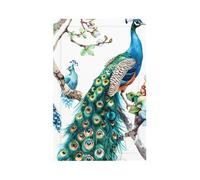 1 Gang Light Switch Cover Blank Cover Wall Plate, Beautiful Peacock Retro Blue Bird Elegant Feather Unbreakable Thermoplastic Faceplate for Bathroom Bedroom Decor