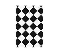 1 Gang Light Switch Cover Blank Cover Wall Plate, Black and White Abstract Checkered Diamond Unbreakable Thermoplastic Faceplate for Bathroom Bedroom Decor