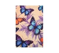 1 Gang Light Switch Cover Blank Cover Wall Plate, Boho Style Plant Blue Orange Butterfly Unbreakable Thermoplastic Faceplate for Bathroom Bedroom Decor