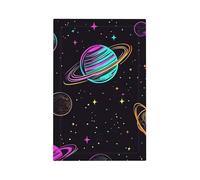 1 Gang Light Switch Cover Blank Cover Wall Plate, Colorful Neon Space Planet Unbreakable Thermoplastic Faceplate for Bathroom Bedroom Decor