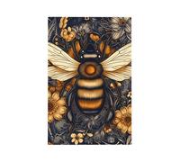 1 Gang Light Switch Cover Blank Cover Wall Plate, Modern Art Wild Animals Bee with Flowers Unbreakable Thermoplastic Faceplate for Bathroom Bedroom Decor