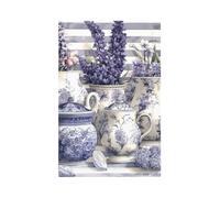 1 Gang Light Switch Cover Blank Cover Wall Plate, Purple Striped Lavender Unbreakable Thermoplastic Faceplate for Bathroom Bedroom Decor