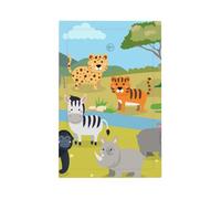 1 Gang Light Switch Cover Blank Cover Wall Plate, Wild Animals Cartoon Safari Unbreakable Thermoplastic Faceplate for Bathroom Bedroom Decor