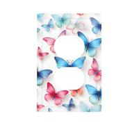 1 Gang Light Switch Cover Duplex Outlet Wall Plate, Dream Butterfly Wild Animals Aesthetic Unbreakable Thermoplastic Faceplate for Bathroom Bedroom Decor