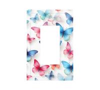 1 Gang Light Switch Cover Single Rocker Decorative Wall Plate, Dream Butterfly Wild Animals Aesthetic Unbreakable Thermoplastic Faceplate for Bathroom Bedroom Decor