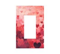 1 Gang Light Switch Cover Single Rocker Decorative Wall Plate, Valentine's Day Red Little Heart Unbreakable Thermoplastic Faceplate for Bathroom Bedroom Decor