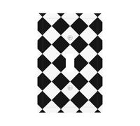 1 Gang Light Switch Cover Single Toggle Wall Plate, Black and White Abstract Checkered Diamond Unbreakable Thermoplastic Faceplate for Bathroom Bedroom Decor